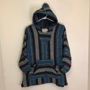 Authentic Baja Joe Mexican Drug Rug Hoodie Size Medium